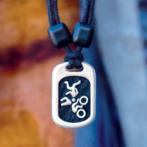 triathlon pewter pendant