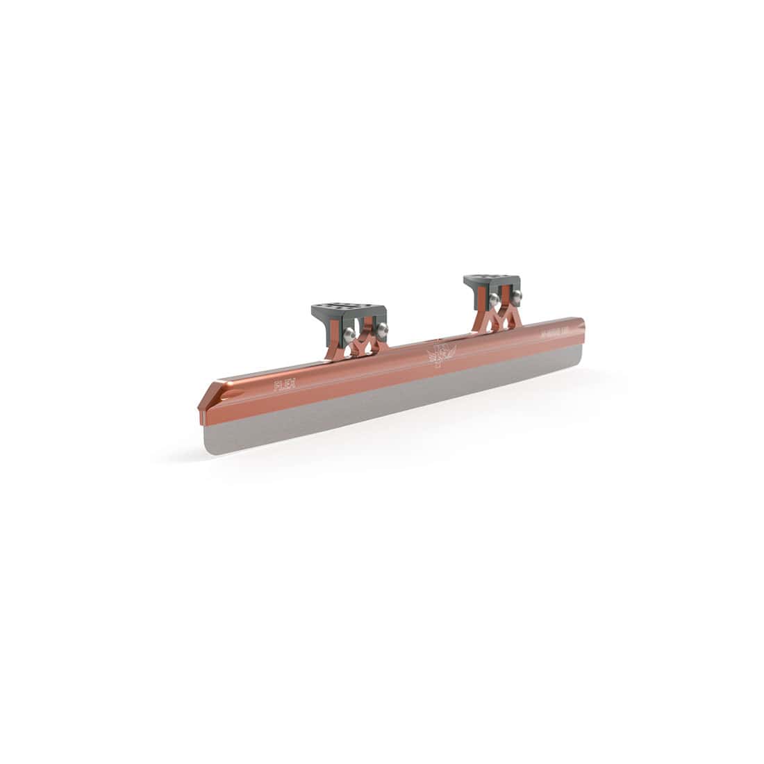 a pair of metal rails on a white background