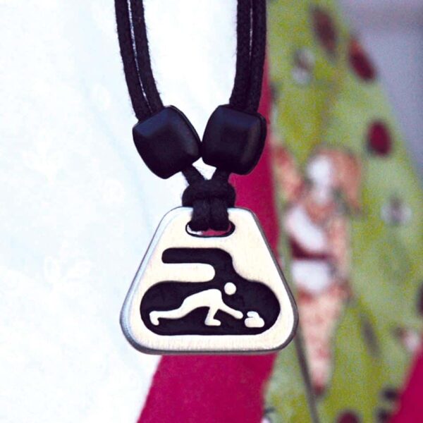 Curler Pewter Sports Pendant